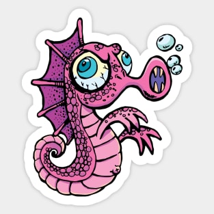 Angry Seahorse Sticker